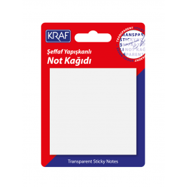 Kraf Yapışkanlı Not Kağıdı 76x76 50 yp Şeffaf