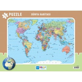 Blue Focus Bf256 Puzzle Dünya Haritası 72 Parça